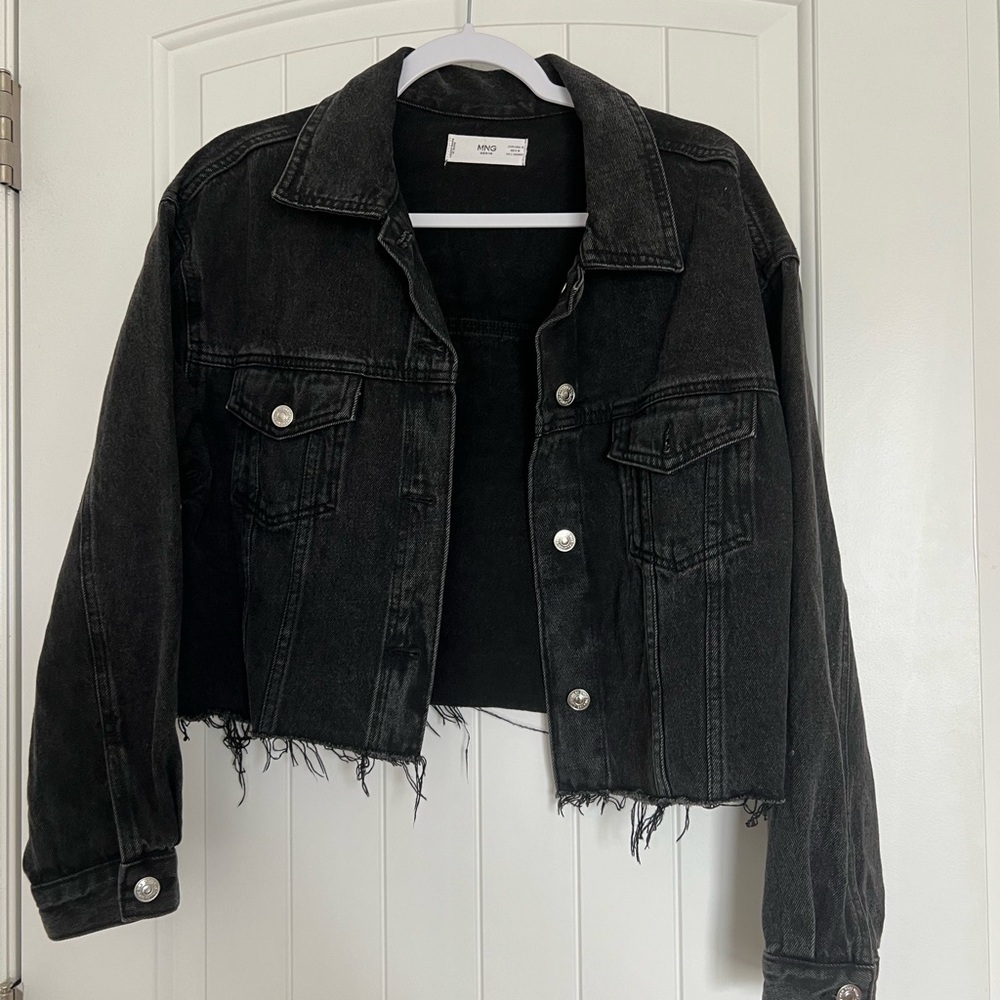 Black Denim Cropped Jacket